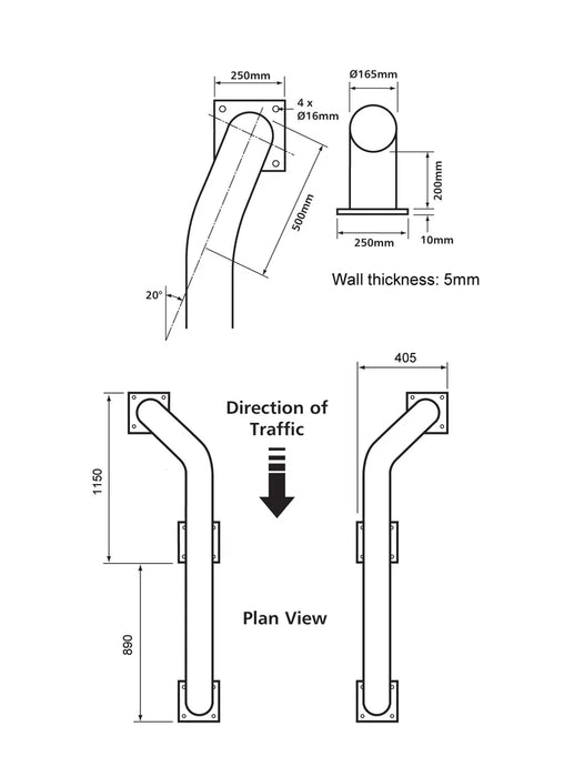 R244 Wheel Guide (2070 x 600 x 365 mm)