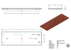 R335 Back Plate (750 x 250 x 15 mm)